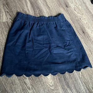 Navy scalloped skirt